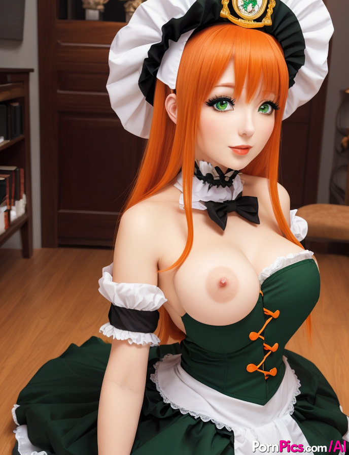 12P Shoki, superbe rousse hentai, montre ses superbes seins.