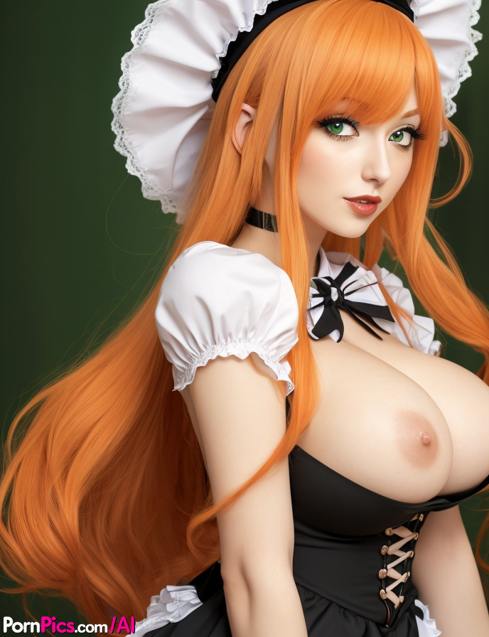 12P Shoki, superbe rousse hentai, montre ses superbes seins.
