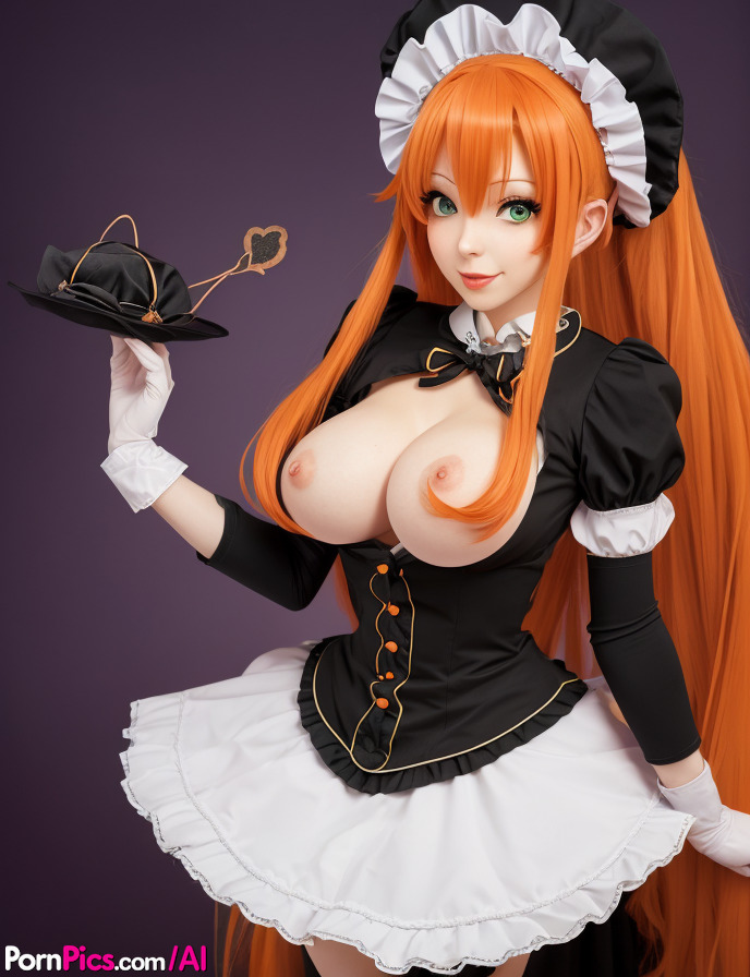 12P Shoki, superbe rousse hentai, montre ses superbes seins.