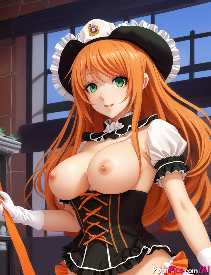 12P Shoki, superbe rousse hentai, montre ses superbes seins.