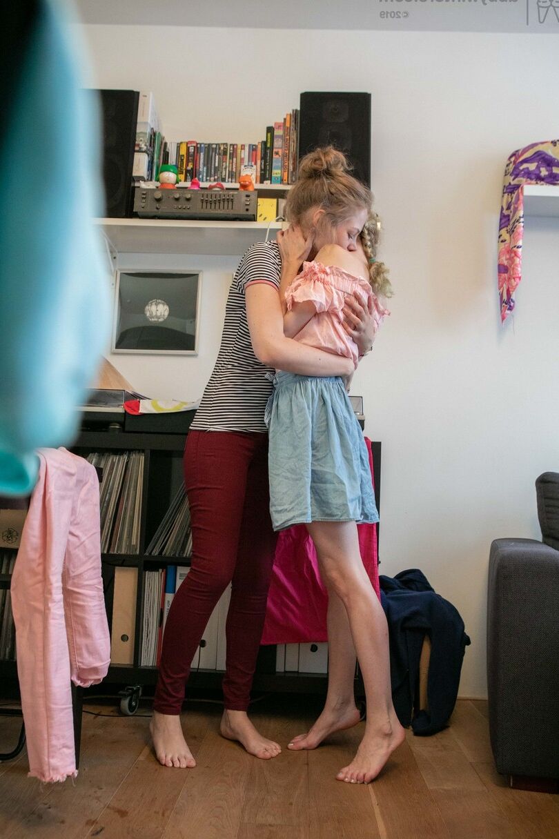 21 Pics Slim teens with small tits Rose K and Sonya get spied on while dressing