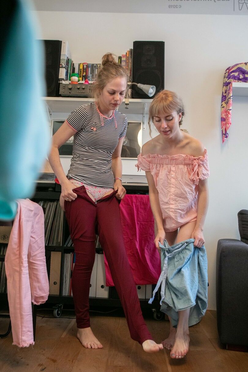 21 Pics Slim teens with small tits Rose K and Sonya get spied on while dressing