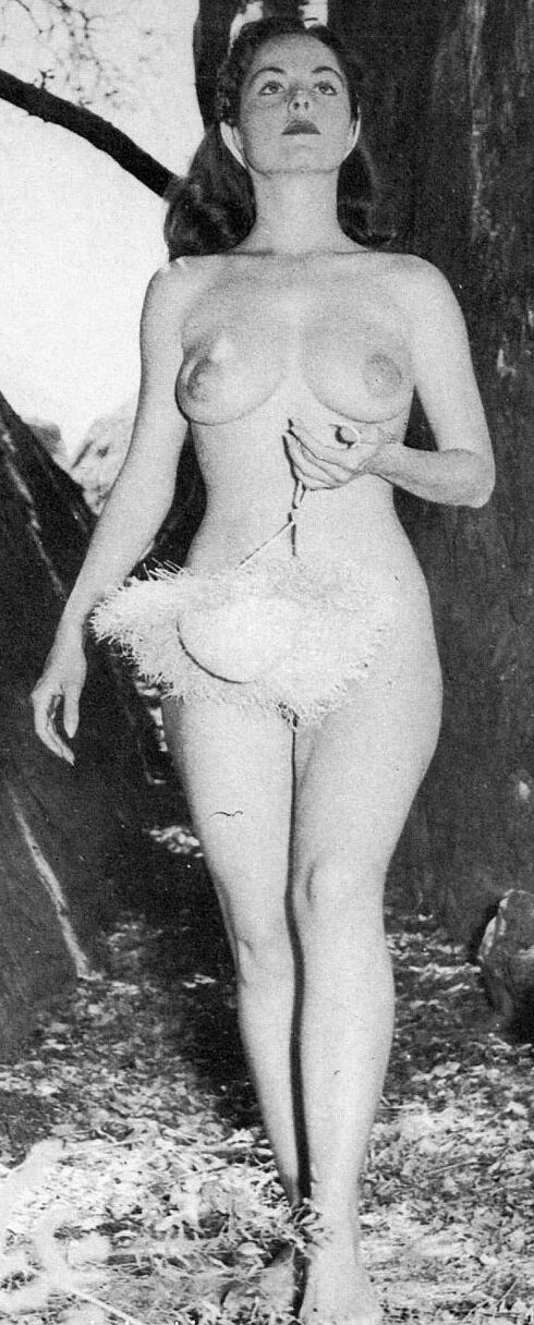 18 fotos Estrela pornográfica vintage com lindos peitos grandes posando nua e com meia-calça gostosa