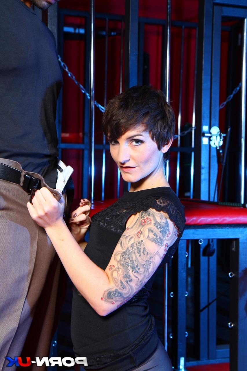 20P Tall brunette Adreena Winters enjoys an intense dungeon fuck with her master