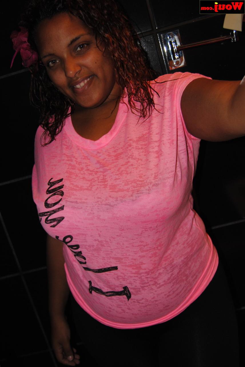 12P Ebony BBW stripping in a solo and showing her huge ass and tits