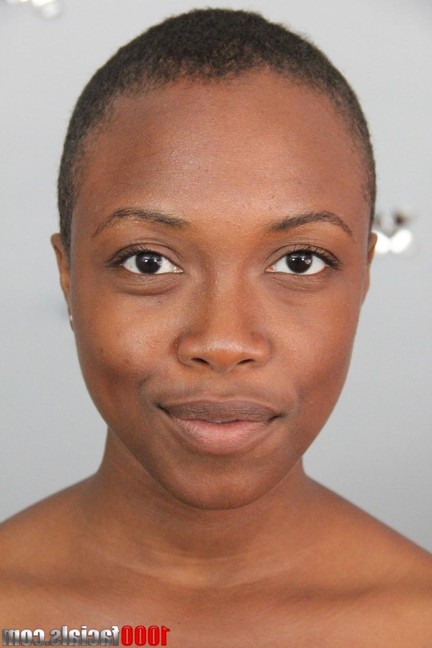 17P Bald ebony with huge ass Mariah Hill kneels and sucks white shaft