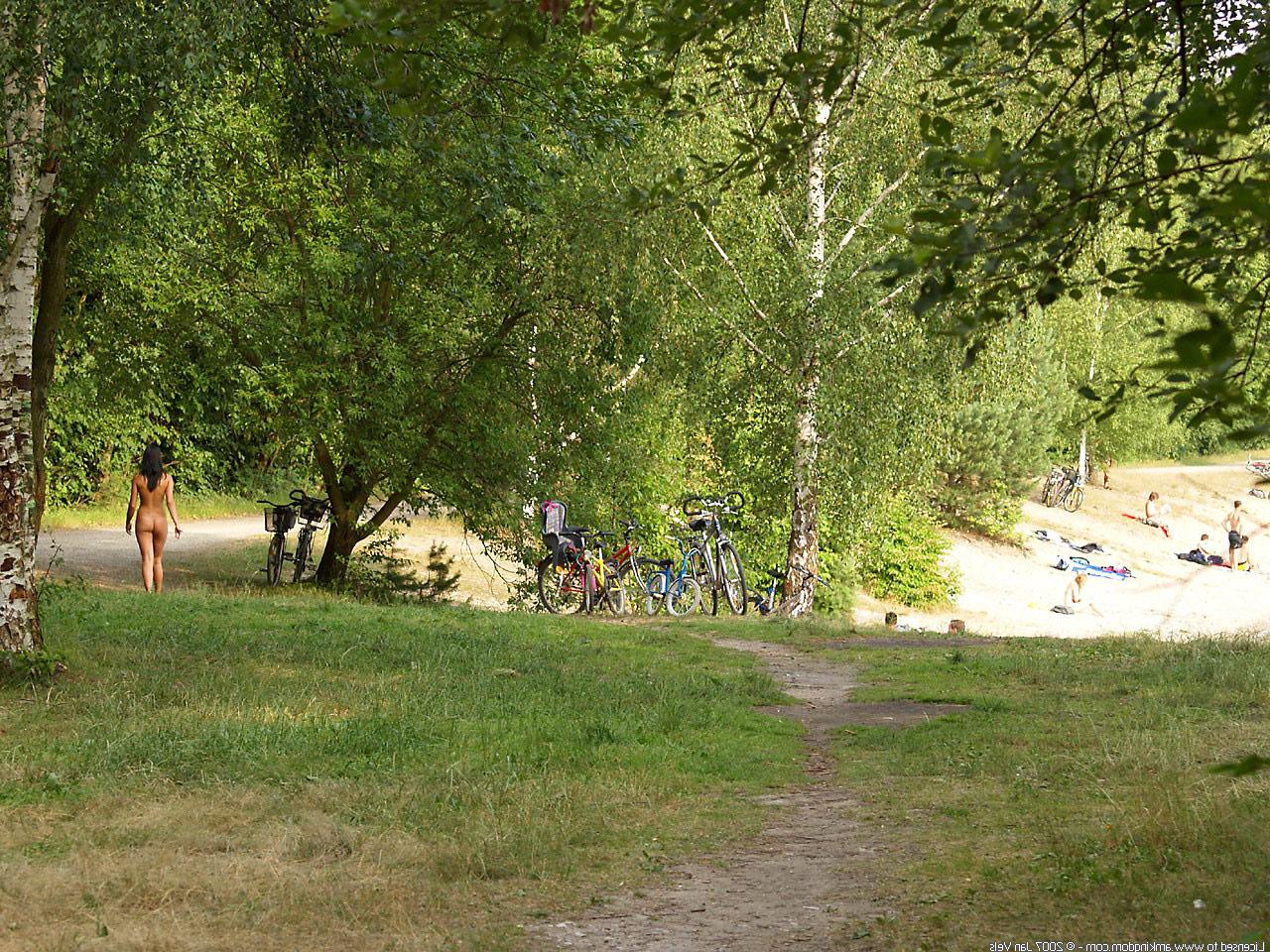 20P Beautiful brunette Mary strips and walks butt naked shamelessly in nature