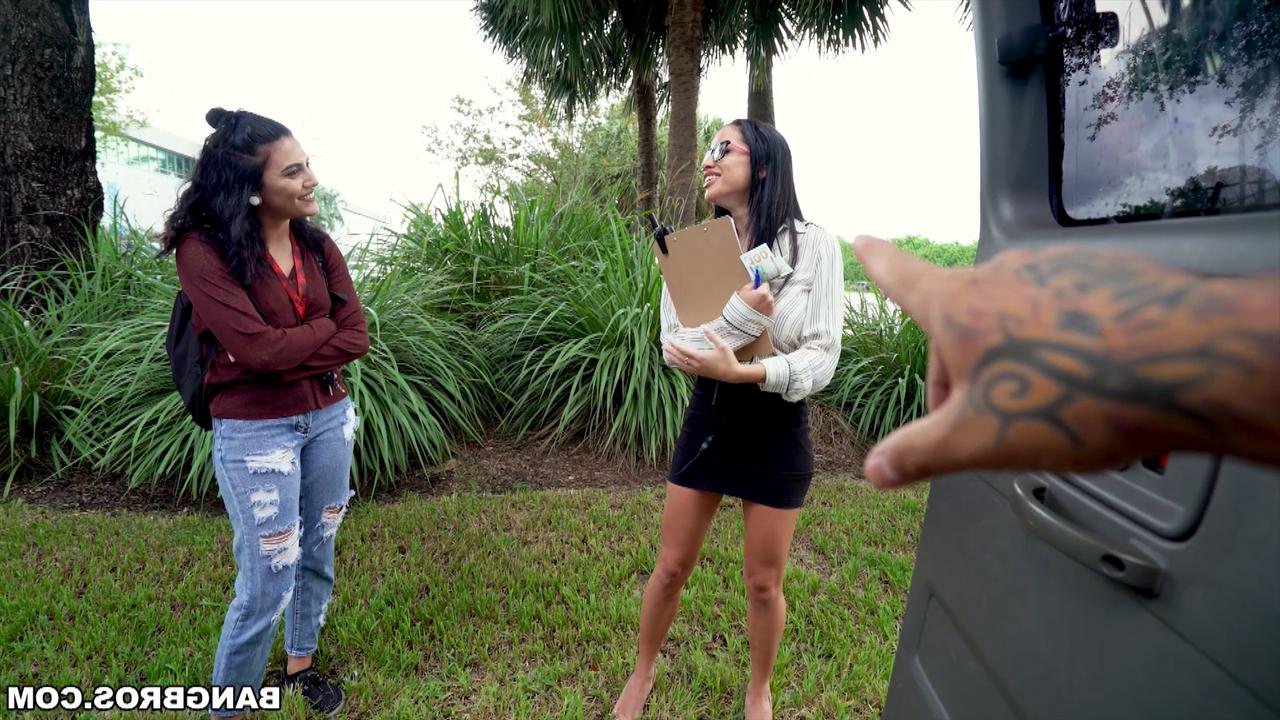 20P Big titted Latina Victoria June strips in the back seat and shows shaved muff