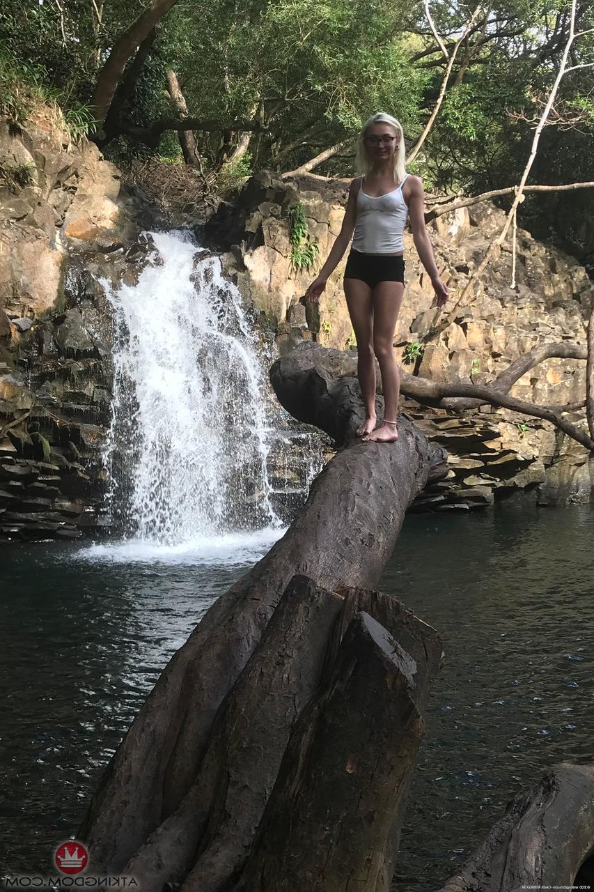 20P Blonde Chloe Temple strips & plays with her pussy in her vacation compilation