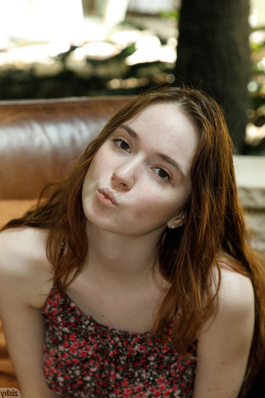 12P Cute babe Hazel Moore teases in a sexy dress & exposes her big tits in public