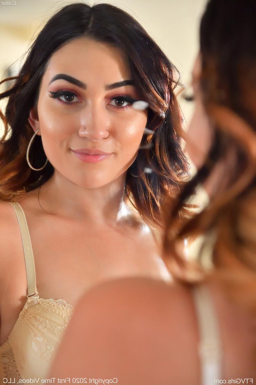 20P Glamorous babe Callie poses, strips and washes her incredible body