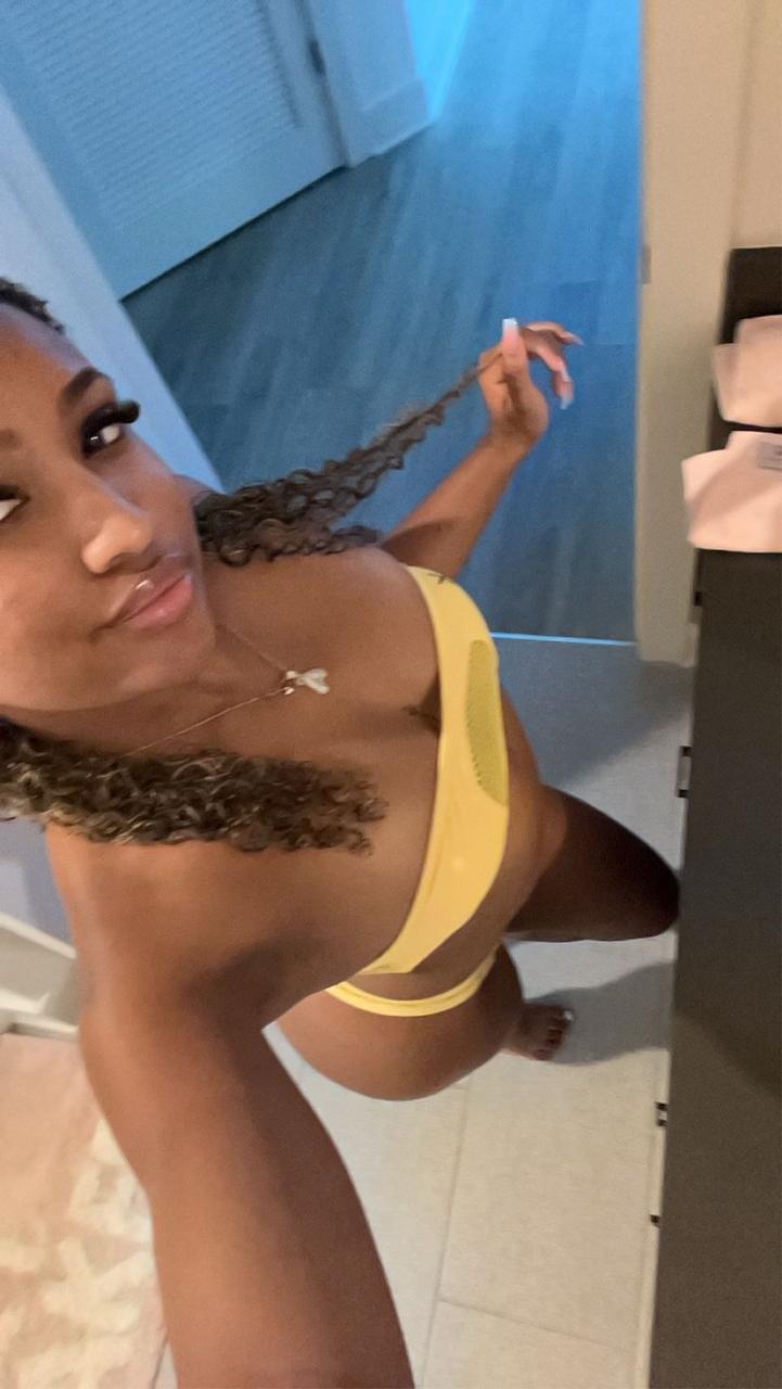 17P Curly haired ebony hottie Sky Alexxxis teases with her big ass & natural tits
