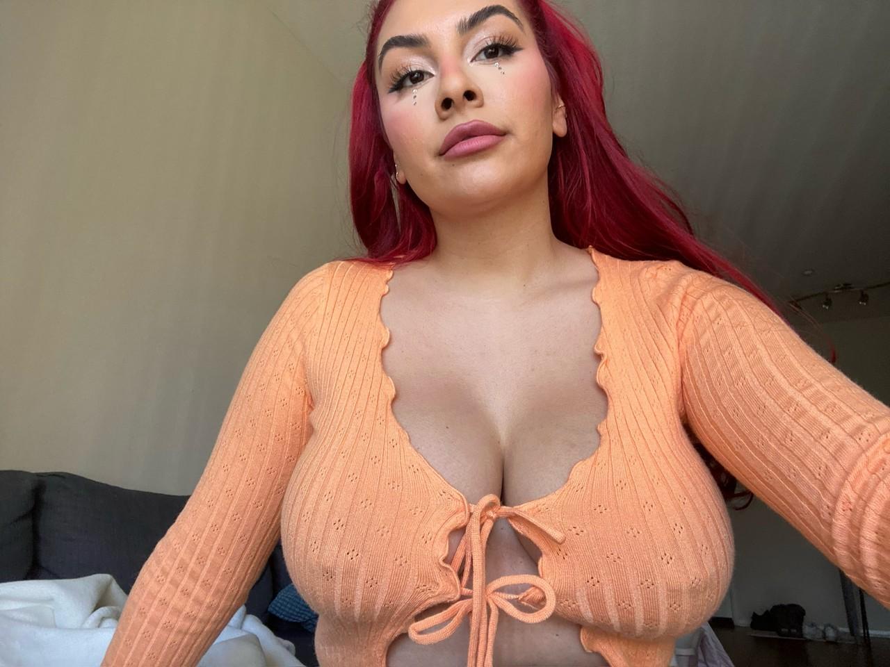19P Redheaded Latina Angel teasing with her big tits in her compilation