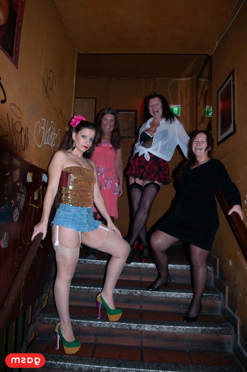 20P Insatiable amateur sluts toying each other in a public lesbian orgy