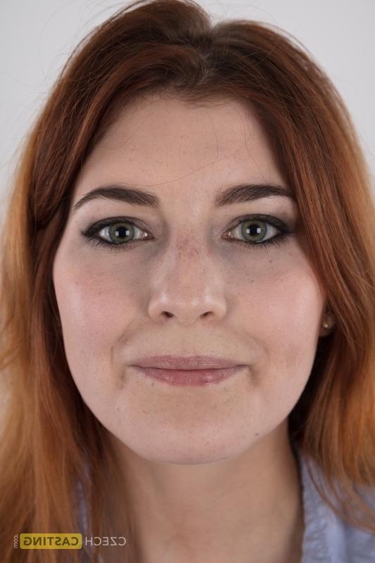20P Overweight redhead Eva stands straight while clothed and totally naked too