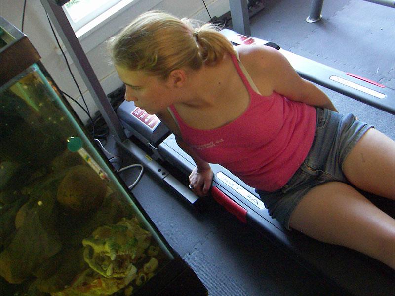 16P Amateur girl Ryan models for a non nude shoot in denim shorts