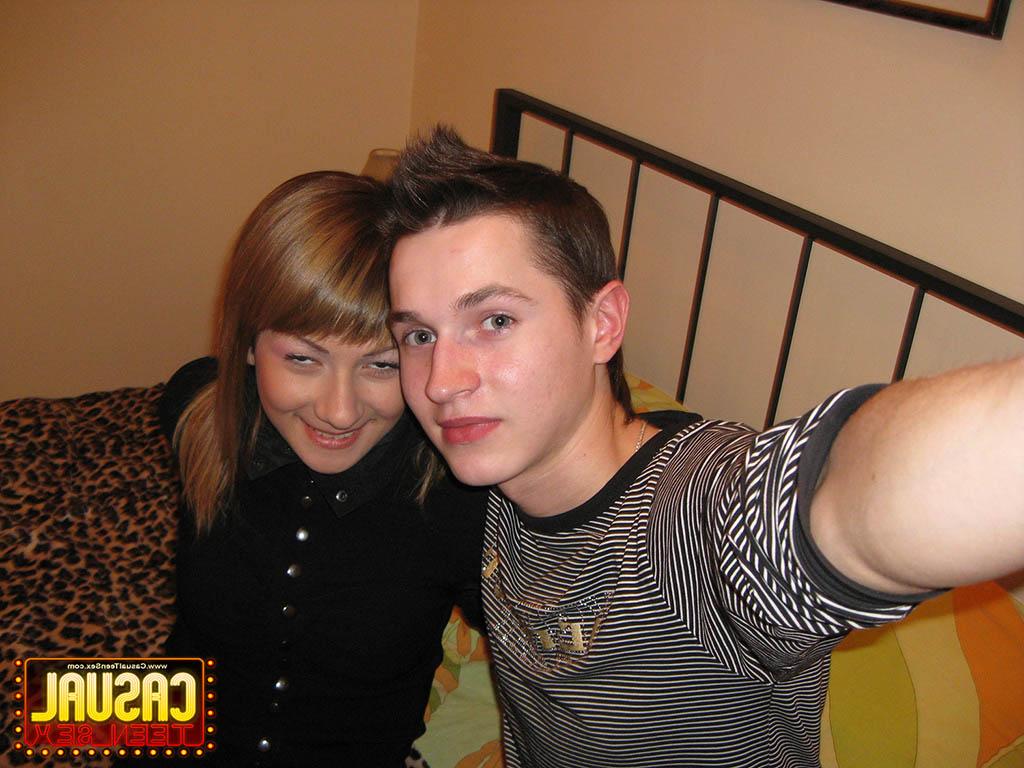 16P Young couple take self shots while getting naked to have sex on a bed