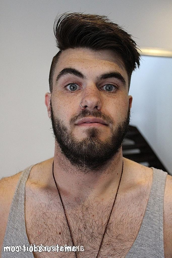 20P Gay brunette Mitch Bear blowing and deepthroating his friend Batt's dick