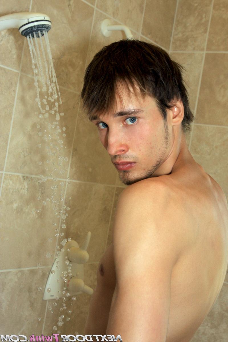 20P Tall twink Deni strips and masturbates while reading a porn magazine