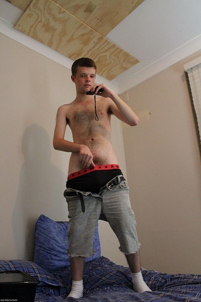 20P Filthy skinny twink Arthur Candy shows his big cock and masturbates