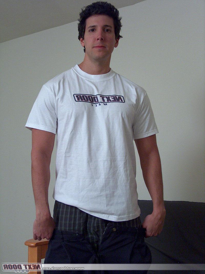 20P Tall dark-haired twink Billy A undresses and wanks his horny dick in a solo