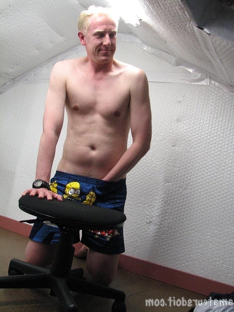 20P Horny gay blonde Kyle Gusher strips, masturbates and cums on the floor