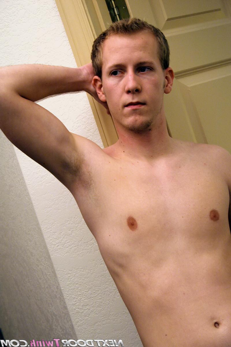 20P Kinky amateur beefcake twink RJ stroking his inviting fully erect cock