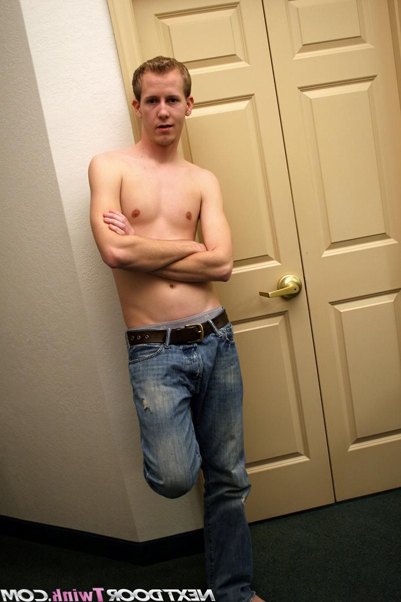 20P Kinky amateur beefcake twink RJ stroking his inviting fully erect cock