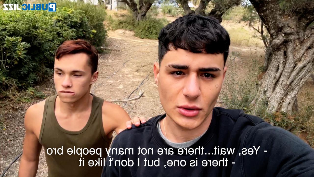 10P Красавчик-гей Bambi Cute делает своему партнеру горячий минет в видео от первого лица на улице
