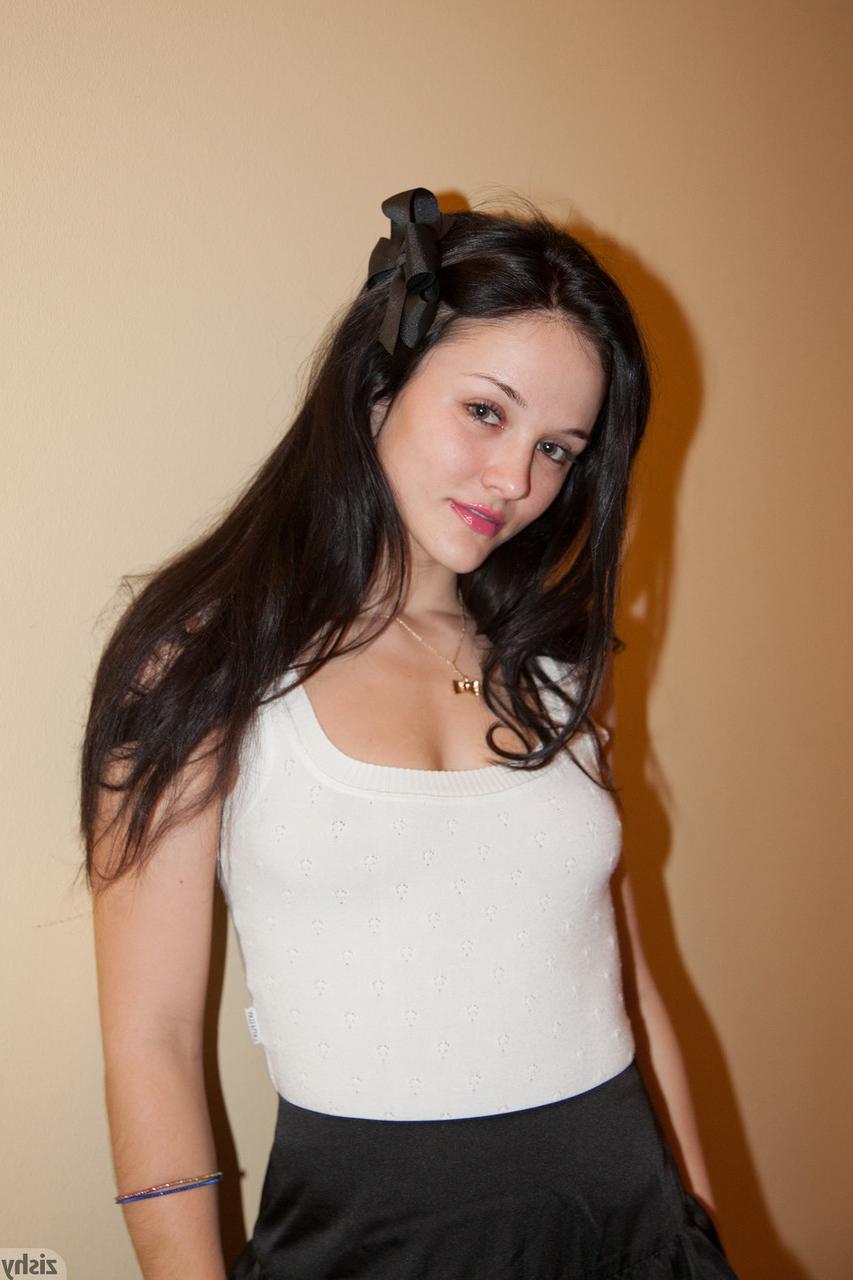 12P Petite amateur Logan Drae teases in public by flashing her white panties