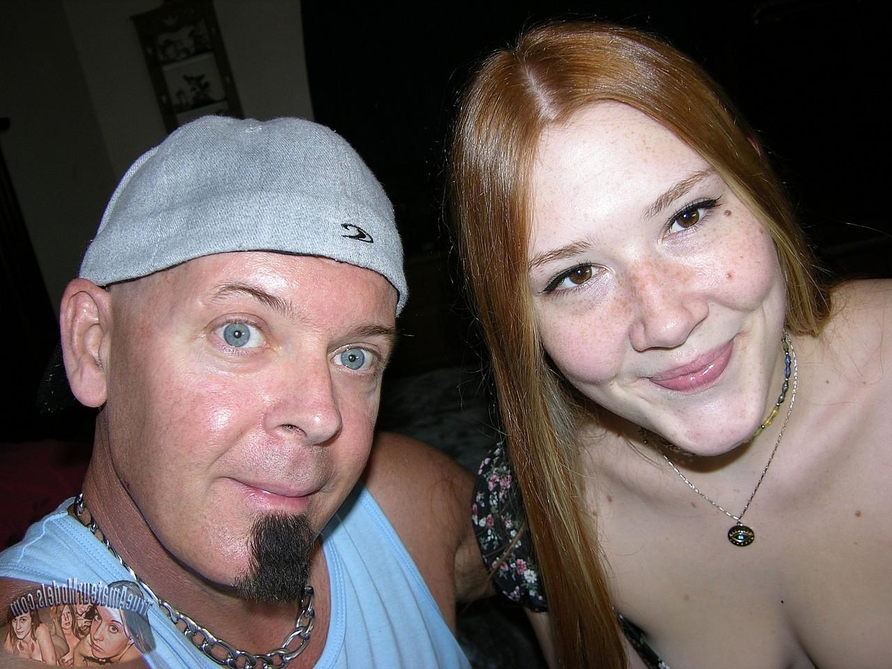 16P Natural redhead Harper R Model tugs on a cock during her first nude show