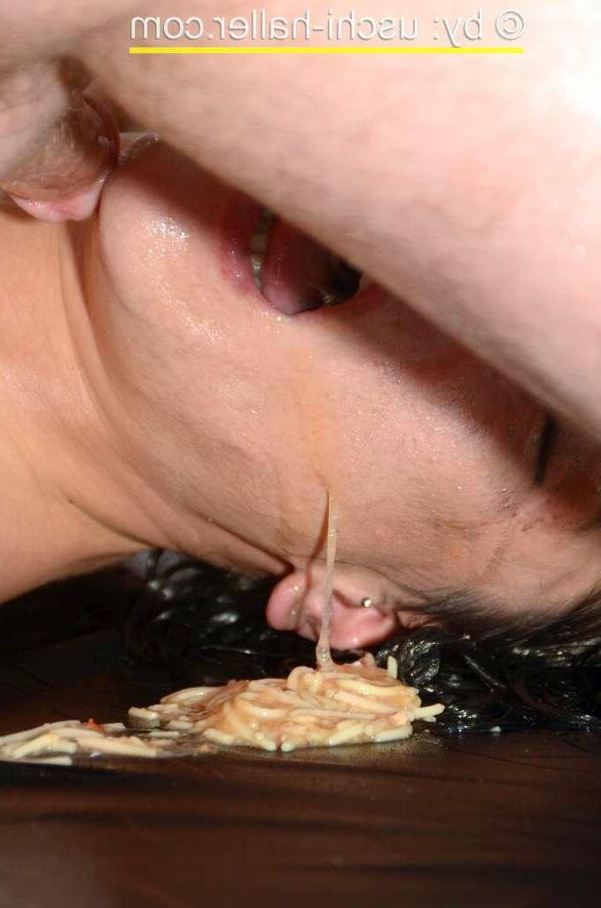 15P Brunette maid Eve Gagging is subjected to messy sex during a gangbang