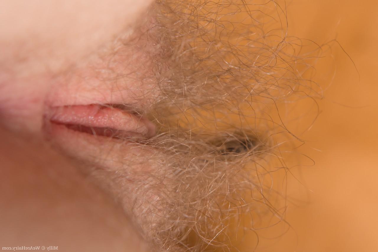 20P Amateur redhead Milly giving appetizing views of her sweet hairy pussy