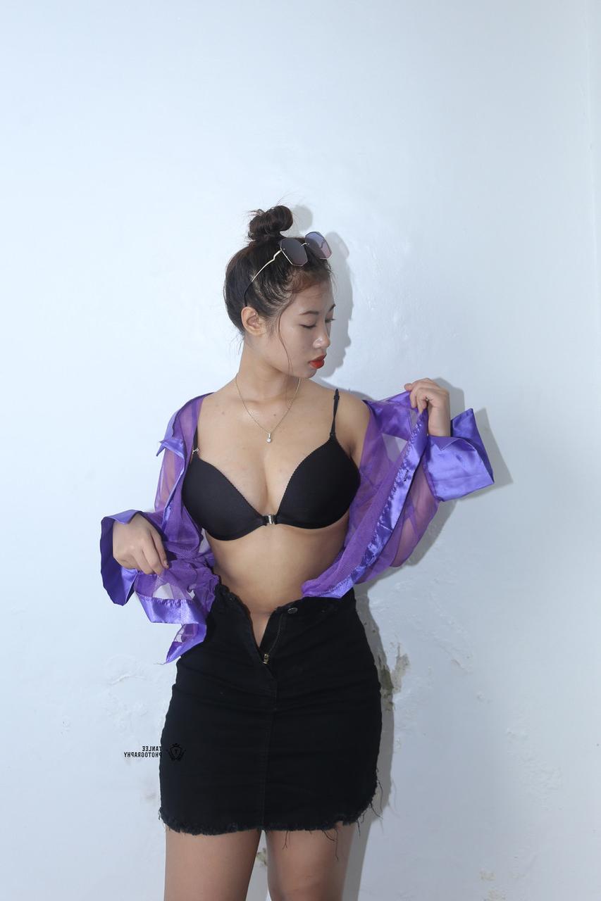 20P Glamorous Asian babe Rosy strips and shows her big natural tits