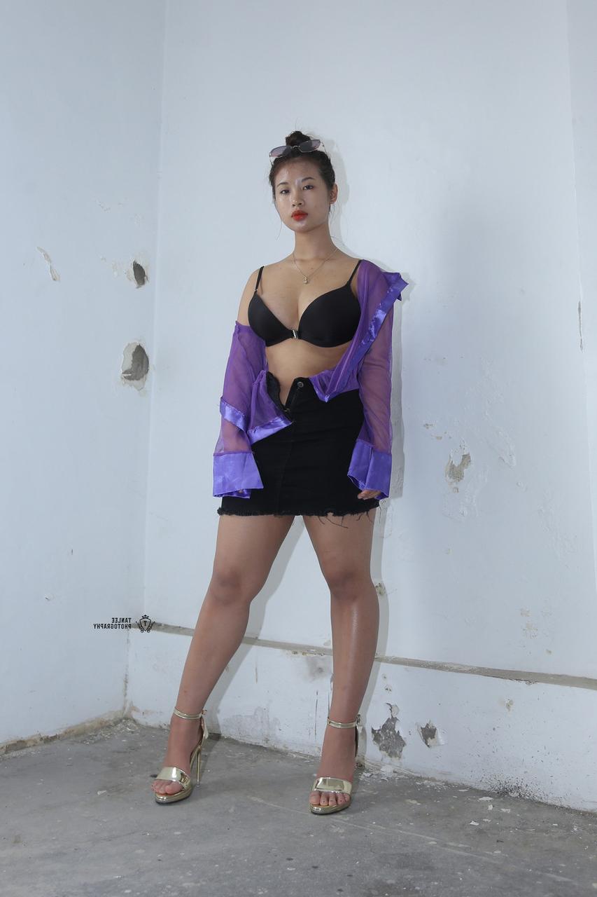 20P Glamorous Asian babe Rosy strips and shows her big natural tits