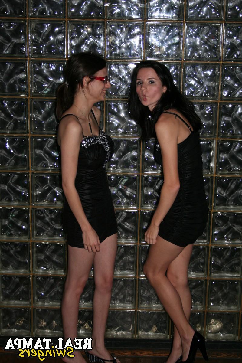 20P Horny matures with big juggs flaunt their bosoms in a night club