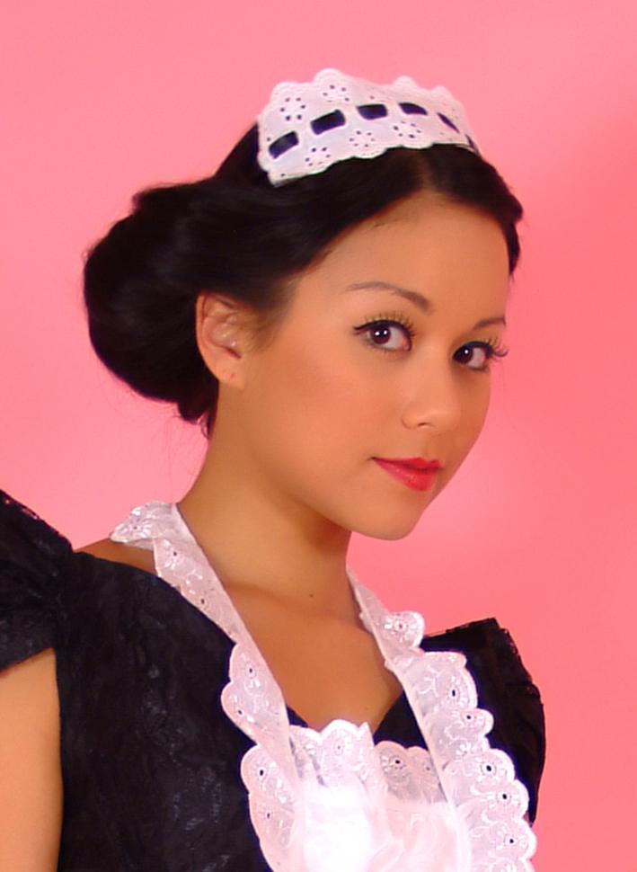 17P Pinup model Petra Lily So doffs her maid outfit to go topless