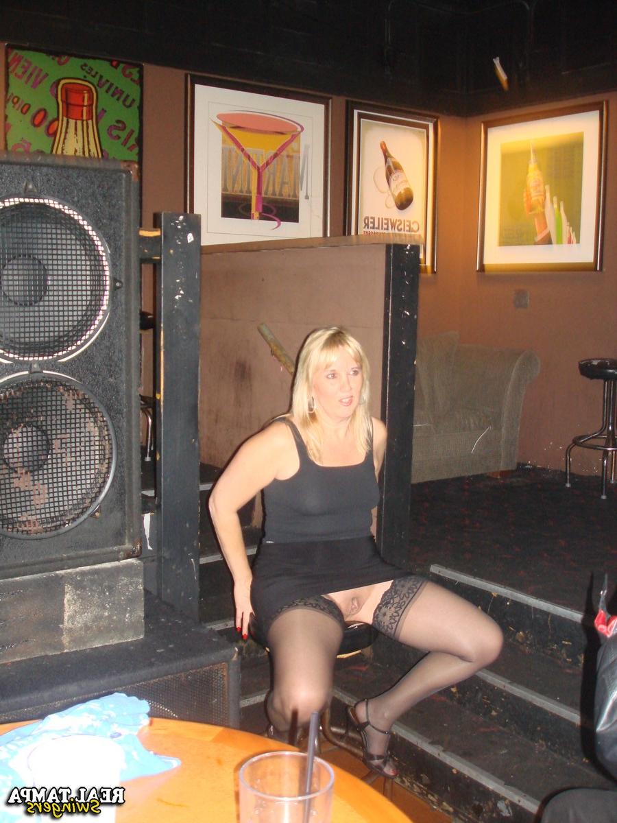 20P Short haired granny Double Dee and her friends show their tits and twats