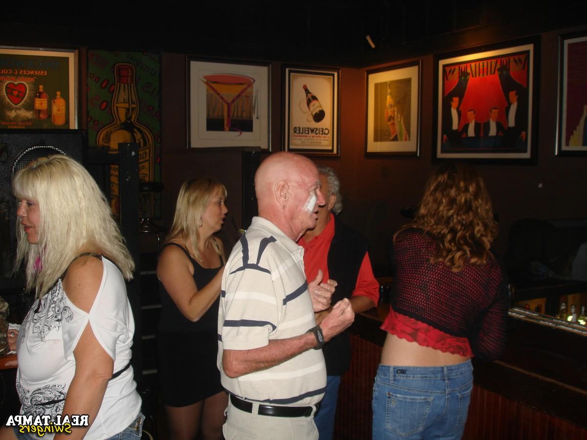 20P Short haired granny Double Dee and her friends show their tits and twats