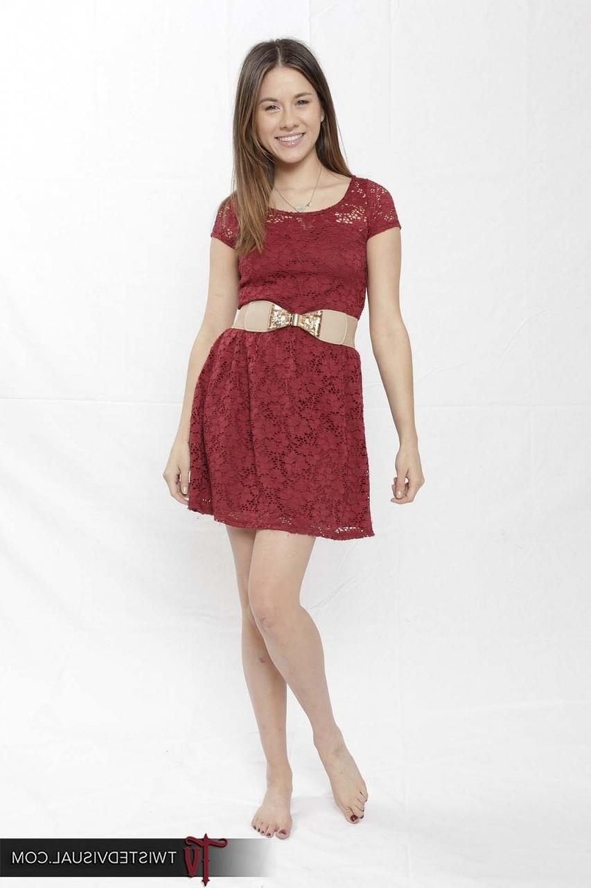 17P Teen with tiny tits Shyla Jennings strips her red dress and poses naked