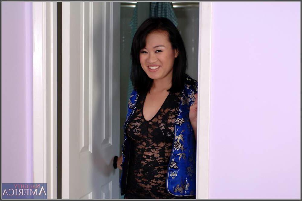 20P Petite Asian MILF Kiwi Ling doffs her lacy negligee and gets banged hard