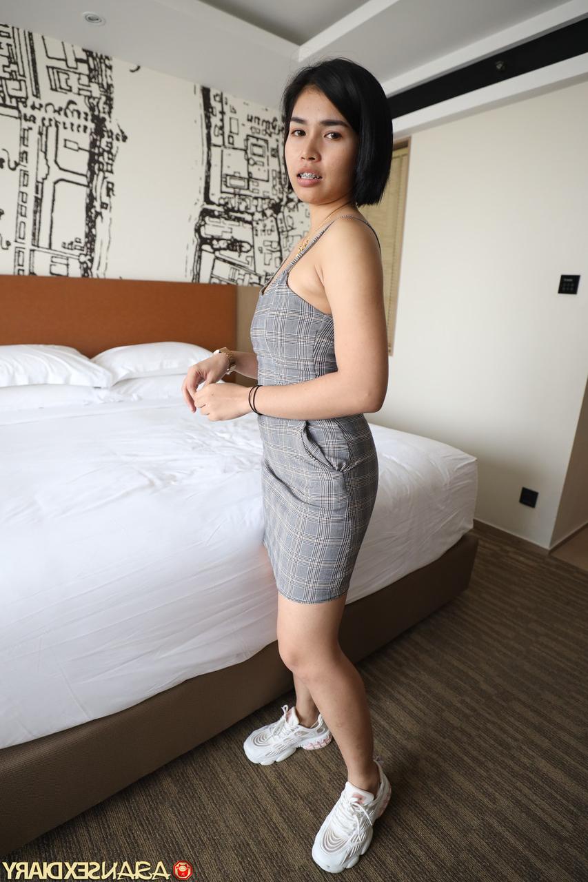 20P Pretty Asian babe Toei B teases in a sexy tight dress and gets a dicking