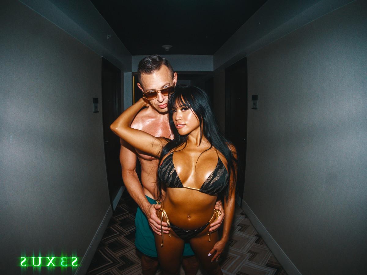 15P Busty Asian chick Ember Snow and her man friend have sex on a bed and sofa