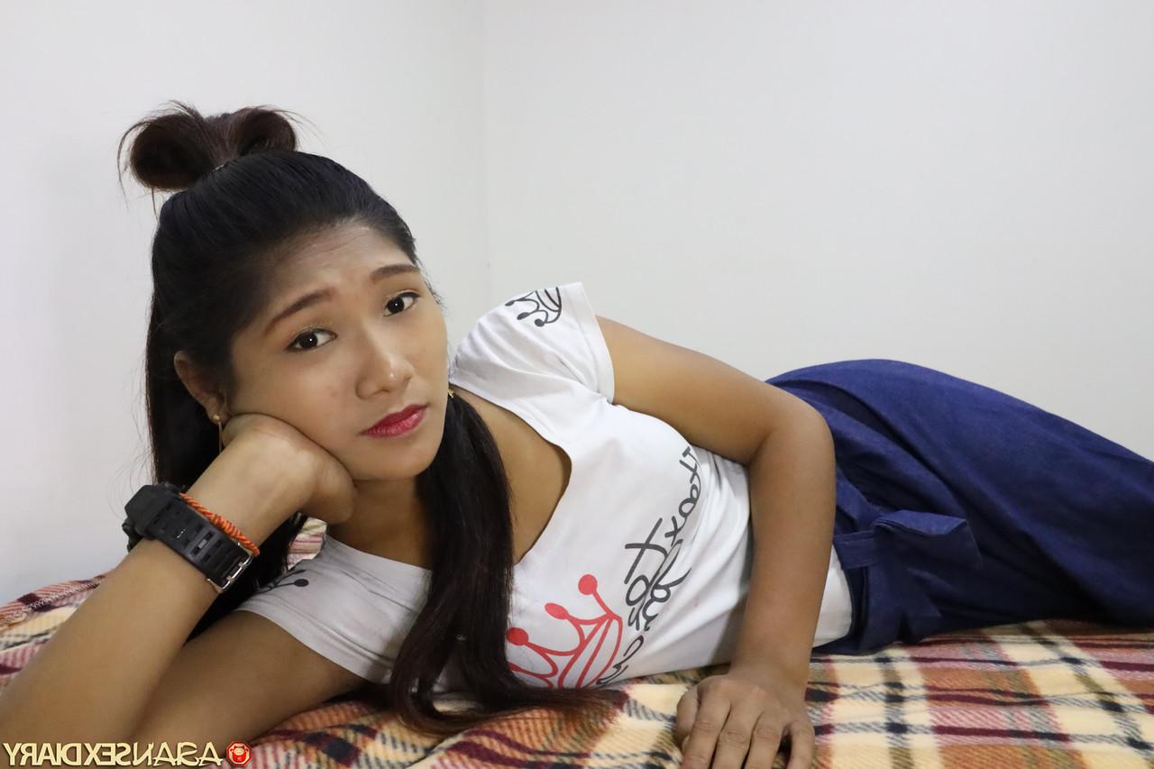 20P Ponytailed Asian babe Dew B enjoys some POV sex and gets creampied