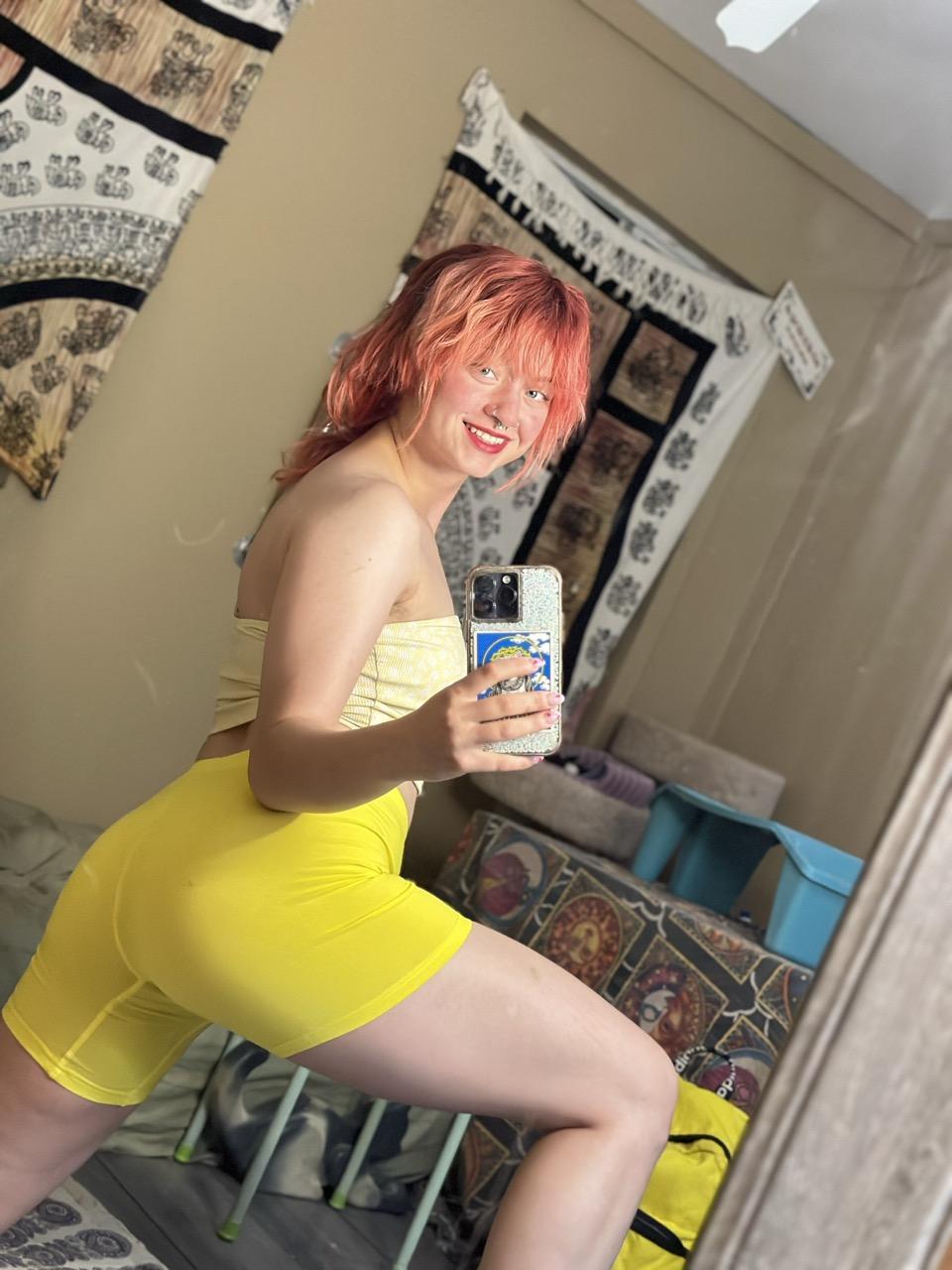 18P Slutty amateur babe with a nose piercing Redhead Abby teasing with her curves