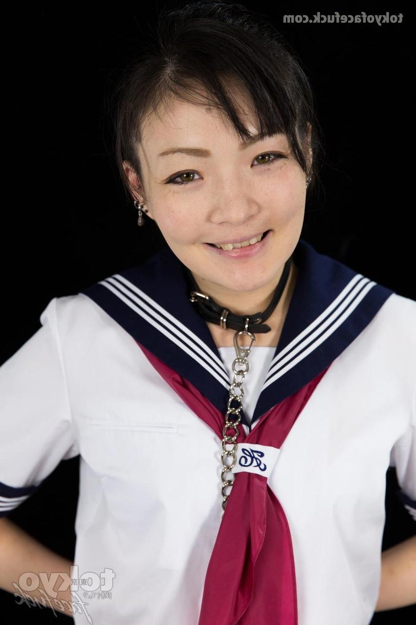 16P Japanese coed is masturbated after being face fucked on her knees