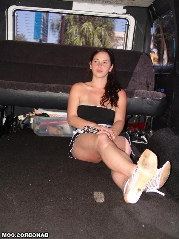 20P Busty American newbie Danika enjoys a hardcore doggy pounding in a van