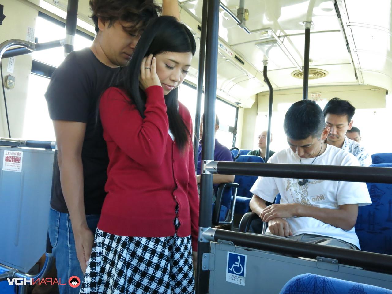 15P Japanese coed Aimi Nagano finds herself being gangbanged on a bus
