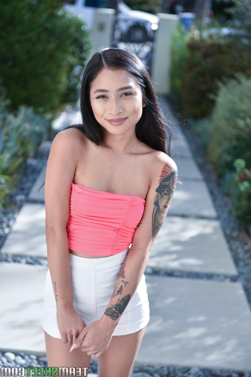 20P Raven-haired Asian Avery Black gets banged and facialed on the sofa