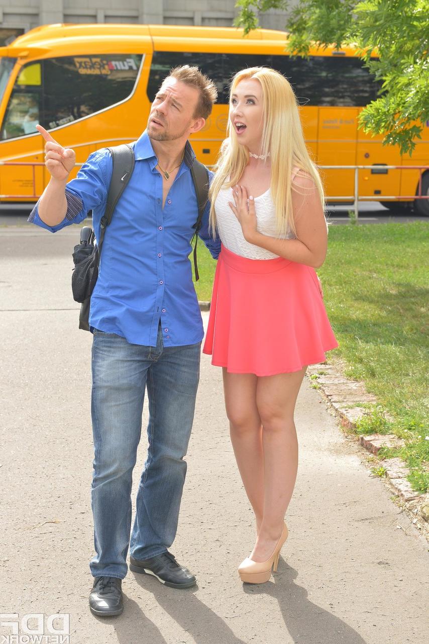 17P Man and bald friend double penetrate flawless blonde Samantha Rone
